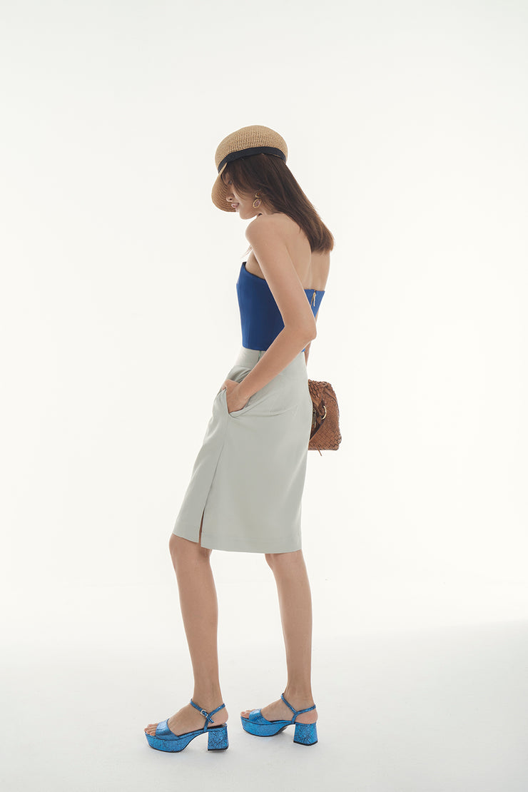 Pleated Skirt - Cameo Green