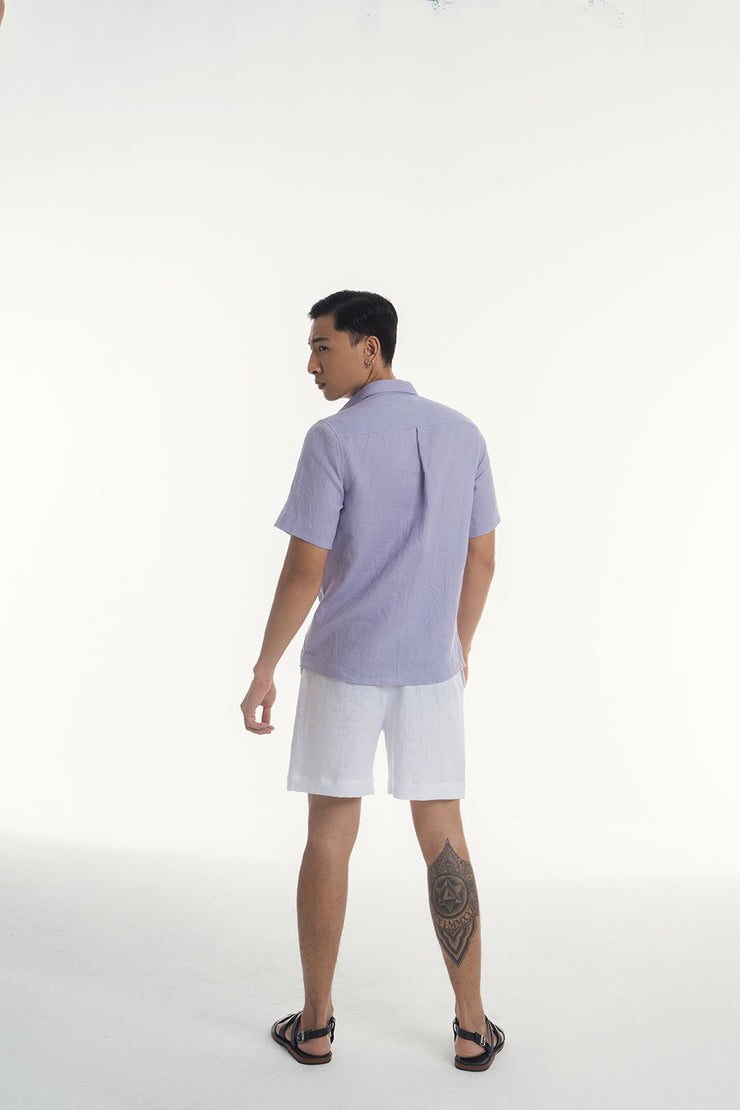 Holiday Linen Shirt  - Lilac
