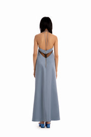Satin Evening Gown - Maya Blue