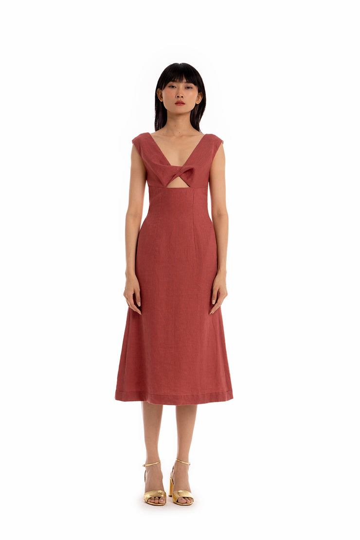 Midi Casual Luberon Dress - Scarlet