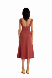 Midi Casual Luberon Dress - Scarlet