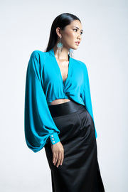 Bell Sleeves Wrapped Blouse